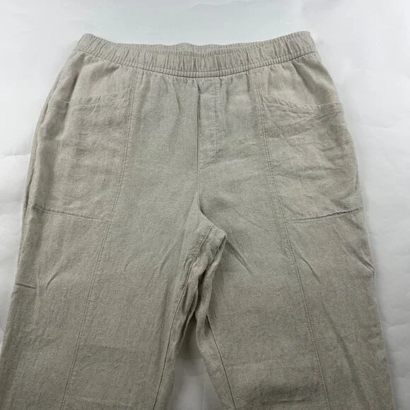 TALL Old Navy Flax Linen Blend High Rise Slim Leg Ankle Pant LT - Picture 2 of 7